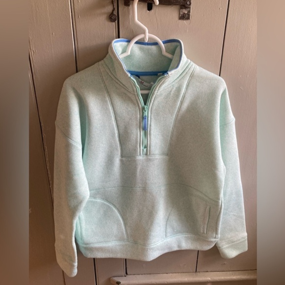 Vineyard Vines Fashion Knits Retro Half-Zip Fleece Crystal Blue Women’s Size M